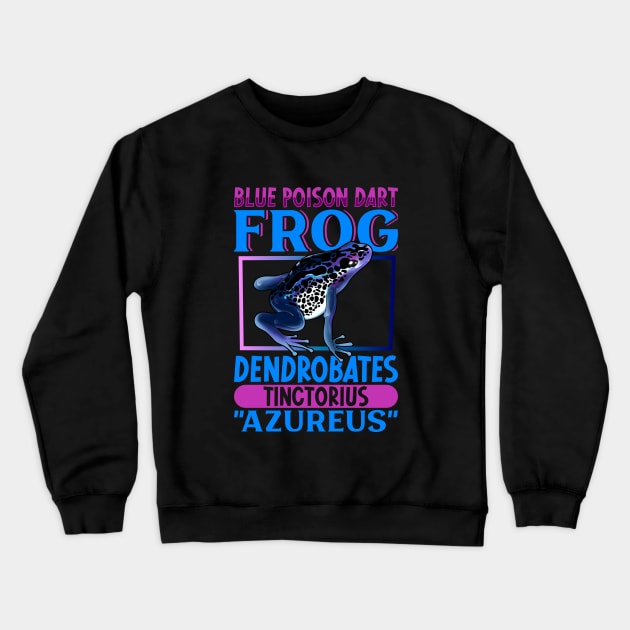 Blue Poison Dart Frog Crewneck Sweatshirt by Modern Medieval Design